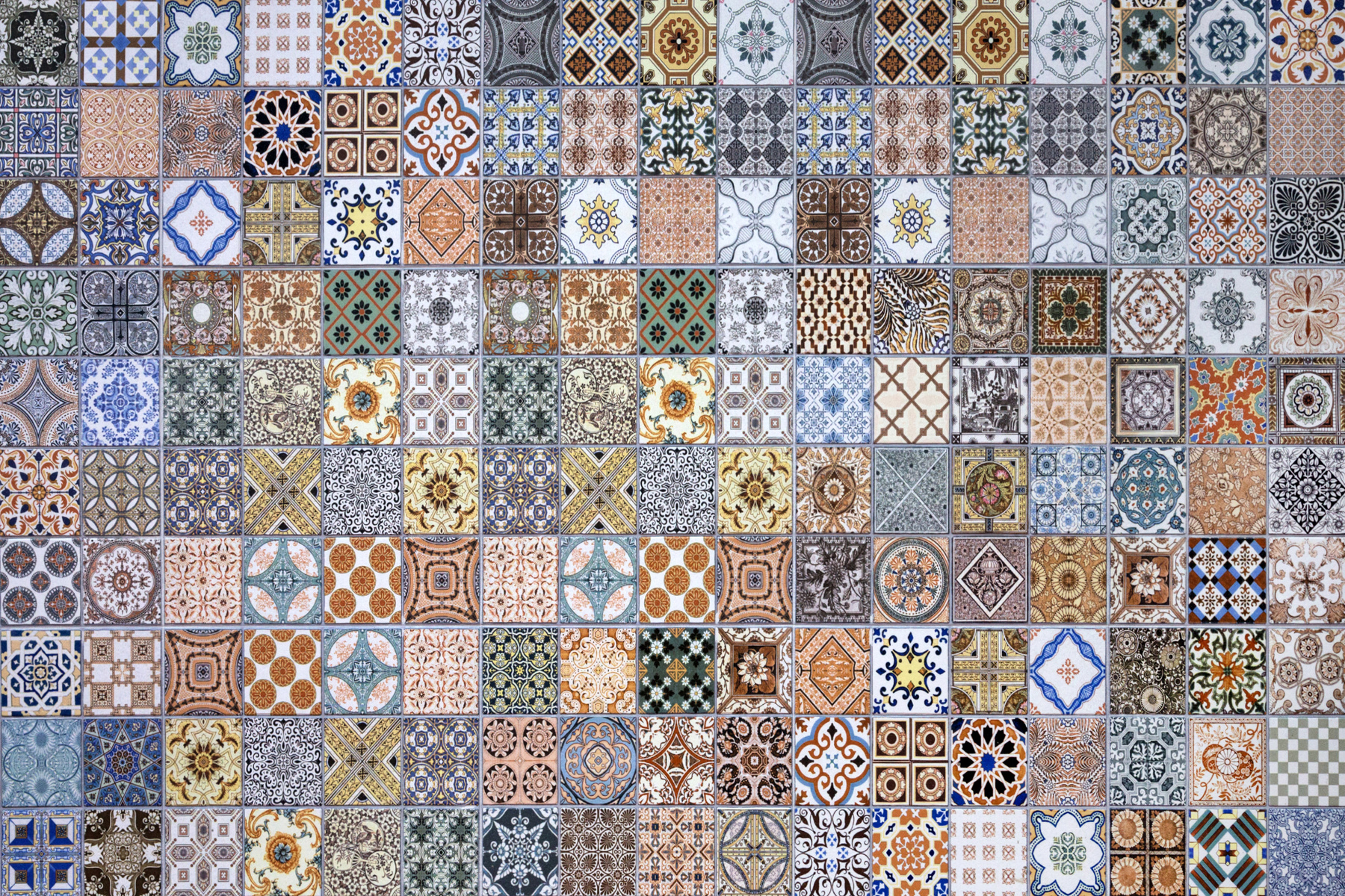 Colorful Patterns of Tile Flooring.